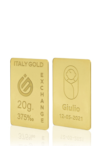 Lingotto Oro regalo per nascita 9 Kt da 20 gr. - Idea Regalo Nascita - IGE Gold